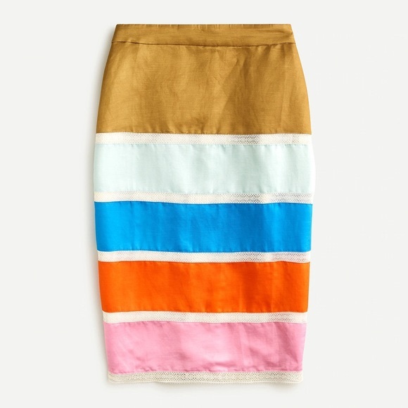 J. Crew Dresses & Skirts - J Crew Crochet Ribbon Pencil Skirt in Color‎ Block